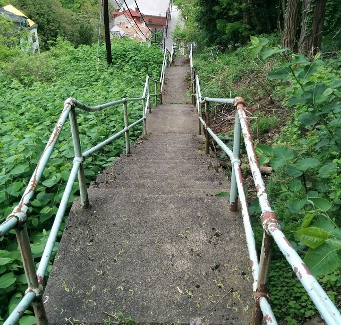 Rising Main St steps in Fineview neighborhood